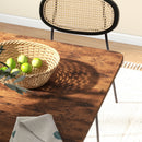 HOMCOM Mobile Drop Leaf Dining Table on Wheels with Storage Shelf Rustic Brown