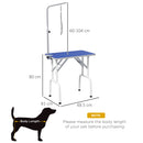 PawHut Foldable Dog Grooming Table Adjustable Arm 81x49x80 cm