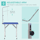 PawHut Foldable Dog Grooming Table Adjustable Arm 81x49x80 cm