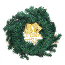 Livingandhome 30cm Christmas Artificial Wreath with Xmas Baubles Bells Bow Knots