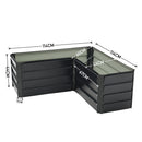 Breeins Outdoor Metal L-Shaped Raised Garden Bed
