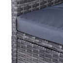 Outsunny Rattan Garden Bench w/ Centre Table 2-Seater -  Grey