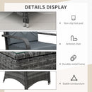 Outsunny Rattan 2 Seater Table & Chair Set - Grey