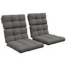 Outsunny 2pc Outdoor Seat Cushion with Backrest, Ties, for Garden