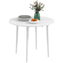 HOMCOM Foldable Dining Table, Round Drop Leaf Table with Wood Legs