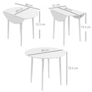 HOMCOM Foldable Dining Table, Round Drop Leaf Table with Wood Legs