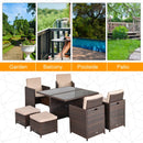Outsunny Rattan Dining Set 9 Piece - Brown