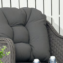 Outsunny 4 PCS Rattan Garden Furniture, Padded Cushions Conversation Sofa Set