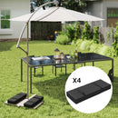 Outsunny Parasol Weights Set of 4, Parasol Base Weights Bags, Black