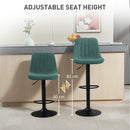 HOMCOM Bar Stools Set of 2 Adjustable Swivel Bar Chairs with Backrest