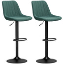 HOMCOM Bar Stools Set of 2 Adjustable Swivel Bar Chairs with Backrest