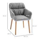 HOMCOM Contrast Piped Accent Chair - Grey