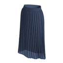 Casual High-Waisted A-Line Pleated Skirt - Blue