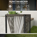Outsunny Rattan Solar Floor Lamp, Auto On/Off LED Garden Lights, Grey