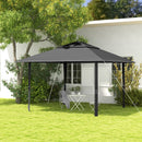 Outsunny 4 x 4m Outdoor Pop-Up Canopy Tent Gazebo Adjustable Legs Bag Dark Grey