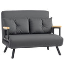 HOMCOM Click Clack 2 Seater Sofa Bed For Living Room, Guest Room, Light Grey