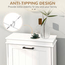 HOMCOM Slim Shoe Storage Cabinet with 2 Flip Drawers for Entryway, White