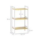 HOMCOM 3-Tier Bamboo Bathroom Storage Shelf with Adjustable Rack, Natural