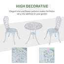 Outsunny 3 Pieces Antique Garden Bistro Set For 2 With Umbrella Hole, White