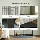 PawHut Guinea Pig Cage, 2 in 1 Rabbit Cage Pet Playpen for Hedgehogs, Black