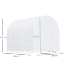 Outsunny Greenhouse Polytunnel 2.5 x 2 x 2 m - White