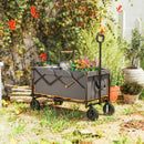 Outsunny 160L Folding Trolley Cart W/ Adjustable Handle