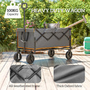 Outsunny 160L Folding Trolley Cart W/ Adjustable Handle