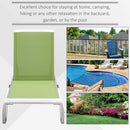 Outsunny Chaise Patio Lounge with 5-Level Adjustable Back Green
