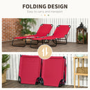 Outsunny Folding Sun Loungers Set of 2 with Adjustable Backrest