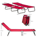 Outsunny Folding Sun Loungers Set of 2 with Adjustable Backrest