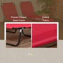 Outsunny Folding Sun Loungers Set of 2 with Adjustable Backrest