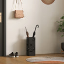 HOMCOM Decorative Umbrella Holder w/ Drip Tray 4 Hooks for Entryway Black