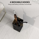 HOMCOM Decorative Umbrella Holder w/ Drip Tray 4 Hooks for Entryway Black