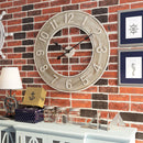 Cottonfy UK Round Wood Grain Metal Wall Clock