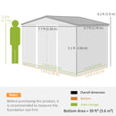 Outsunny 7.7ft x 5.7ft Garden Storage Shed with Double Sliding Door Outdoor Green