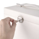 Sheonly Large Multi Tier Faux Leather Jewellery Storage Box with Handle