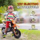 AIYAPLAY 12V Kids Orange Electric Motorbike W/ Twist Grip Throttle, Music