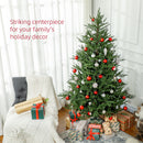 HOMCOM Artificial Christmas Tree with Realistic Hinged Branches, Green