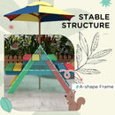 Outsunny Kids Table and Chair Set w/ Removable Parasol, for Ages 3-6 Years