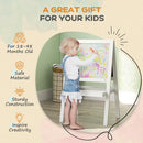 AIYAPLAY 2-in-1 Double-Sided Easel for Kids, with Storage Shelf- Blue