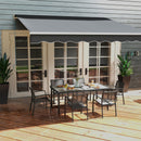Outsunny 7 Pieces Patio Dining Set with 6 Stackable Chairs for Poolside, Grey