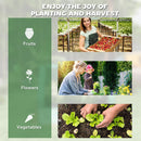 Outsunny Raised Garden Bed Planter Box with Greenhouse, Clear and Green