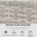 Outsunny Rattan Wicker Corner Sofa Set - Light Grey