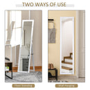 Full Length Mirror, Free Standing or Wall-Mounted Tall Mirror for Bedroom White