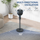 HOMCOM Pedestal Fan for Bedroom, Powerful Air Circulator with 3 Speed, Grey