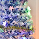 HOMCOM Artificial Fibre Optic Christmas Tree with Star Topper 6ft - White