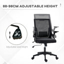 Vinsetto Mesh Office Chair for Home with Lumbar Support, Flip-up Arm, Wheels