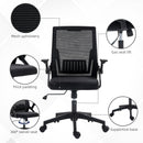 Vinsetto Mesh Office Chair for Home with Lumbar Support, Flip-up Arm, Wheels