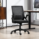 Vinsetto Mesh Office Chair for Home with Lumbar Support, Flip-up Arm, Wheels