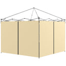 Outsunny 3x3(m) or 3x6m Pop Up Gazebo Side Panels, with Zipped Doors, Beige